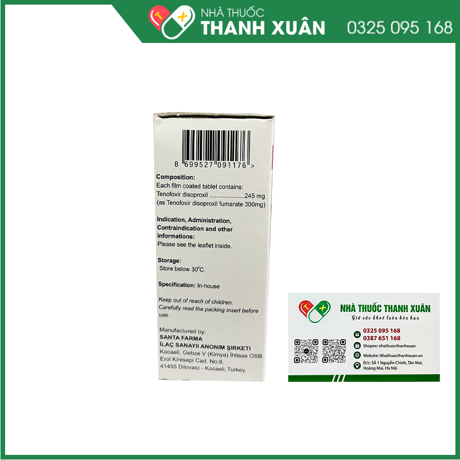 Evasif thuốc điều trị viêm gan B hoặc phối hợp điều trị nhiễm HIV-1 ở người trưởng thành